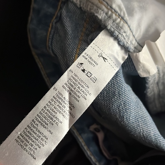 Denim Boulevard frayed cut off shorts with rhinestones at the top front - Picture 8 of 8